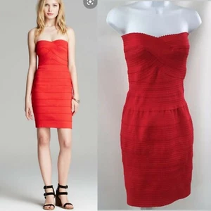👉 Vestido Rojo Sin tirantes Vendaje Ajustado Cuello de Novia ~ S M3020 🙂 - Imagen 1 de 11