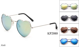 Kids Heart Shape Style Sunglasses Classic Girls UV 100% Protection Lead Free - Picture 1 of 9
