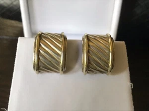 Authentic Vintage David Yurman Cigar Band Omega Thoroughbred earrings - Picture 1 of 2