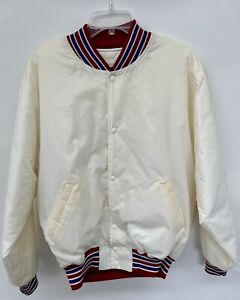 Vintage Game Sportswear Ltd. White USA Bomber Jacket Men’s Size XL
