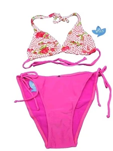 Bikini Badeanzug Strand Buzios Brasilien GROSS rosa Blumenfilz Neu mit Etikett - Bild 1 von 10