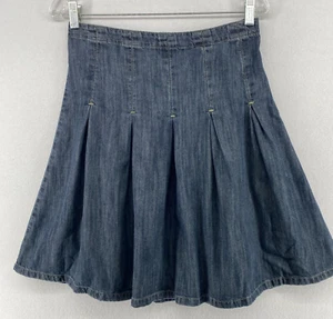 NOA NOA Skirt Girls 2XL Denim Pleated Mini Adjustable Waist Cotton Blue - Picture 1 of 10