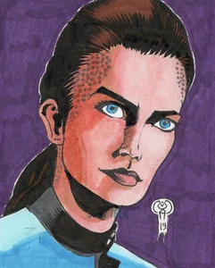 Star Trek Rittenhouse Sketchafex UNCUT Sketch Card Jadzia Dax UNKNOWN ARTIST SET - Picture 1 of 3