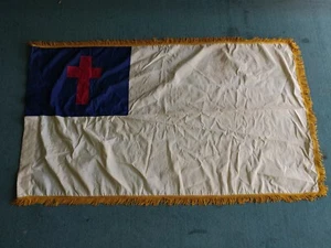 Vintage christliche Flagge Gold dekorative Fransen 3x5 Glory Glanz - Bild 1 von 10