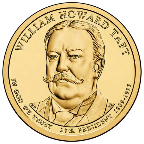 2013 P&D William Howard Taft Presidential One Dollar Coins U.S. Mint Rolls Cover