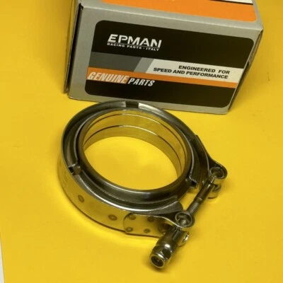 Abrazadera de acero inoxidable con banda en V de 3,5" 89 mm + collares Foto 1 de 4