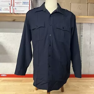 Vtg All American Clifton Button Up Uniform Shirt Men’s 18x34 Law Enforcement Nav - Picture 1 of 5