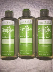 Simple Cleansing Water Micellar Kind to Skin 6.7 oz Sensitive Bundle of 3 New - Picture 1 of 3
