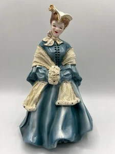 Vintage Florence Keramik Pasadena Camille in einem blauen Kleid 8 3/4" Figur LESEN - Bild 1 von 9