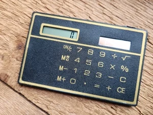 Used / Unbranded / Black Gold / Solar / Wallet Calculator - Picture 1 of 2