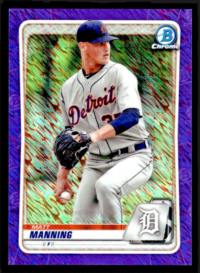 2020 Bowman Chrome Prospects Matt Manning Purple Shimmer Refractor #BCP-229 - Image 1 of 1