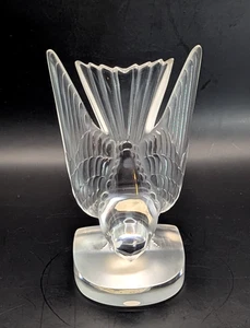Lalique France Kristallglas mattiert Hirondelle Vogel Figur / Buchstütze - Bild 1 von 10