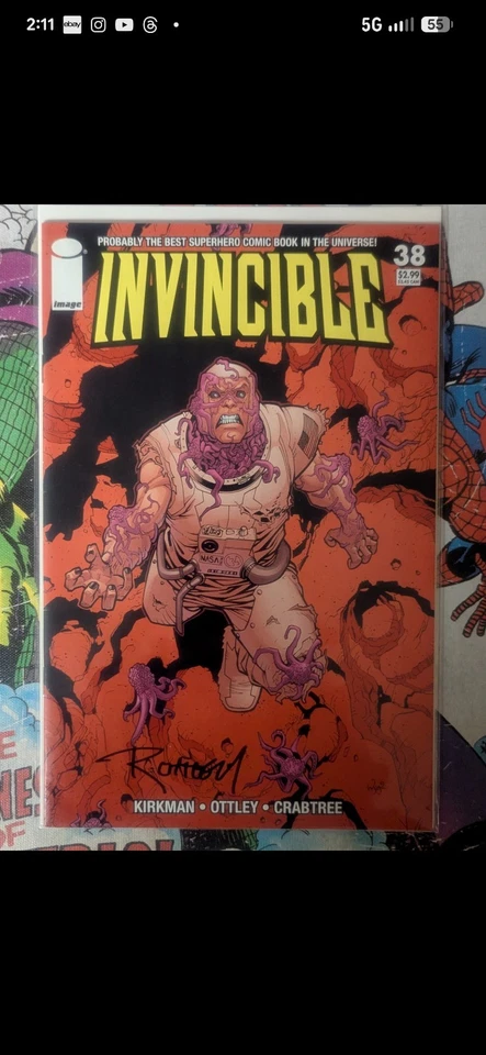 Invincible Comic Lot Of 3 38 Signed, 62 8.0 Signed, 100 Adams Variant 9.8 - Image 1 of 4