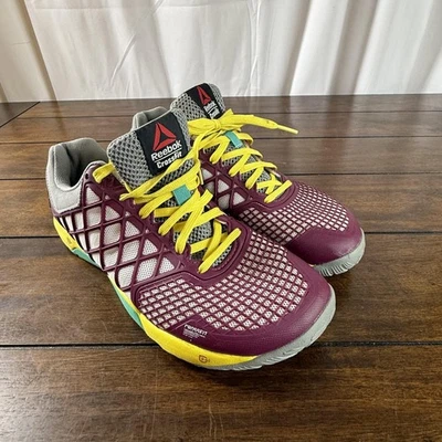 Reebok CrossFit Nano 4.0 Shoes Womens Size 8 Purple Yellow Training Sneakers - Image 1 of 4