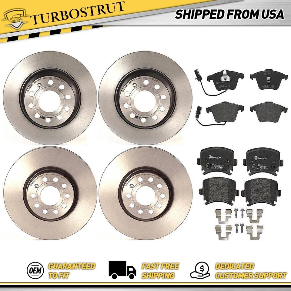 Kit pastillas rotores freno trasero delantero Brembo para Volkswagen CC Volkswagen 2010-2010 Foto 1 de 4