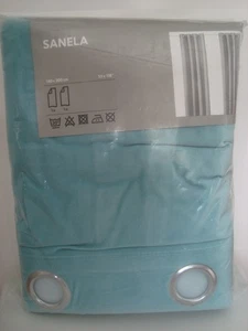 IKEA Sanela Curtains Cotton Velvet 2 Panels (1 pair) Turquoise 55 x 118" NEW NIP - Picture 1 of 14