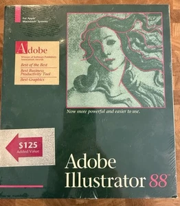 Adobe Illustrator 88 v2.0 Apple Macintosh NOS Vintage Software ~ FACTORY SEALED! - Picture 1 of 6