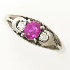 Jewelry Pm ring 11Japan size Ruby 0.56 Diamond About3.6g Free shipping Used - Picture 1 of 7