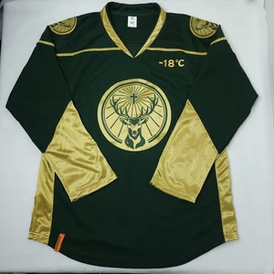 Official Jagermeifter Logo Oversized Hockey Jersey Green Gold Unisex XL/2XL #56 - Picture 1 of 13