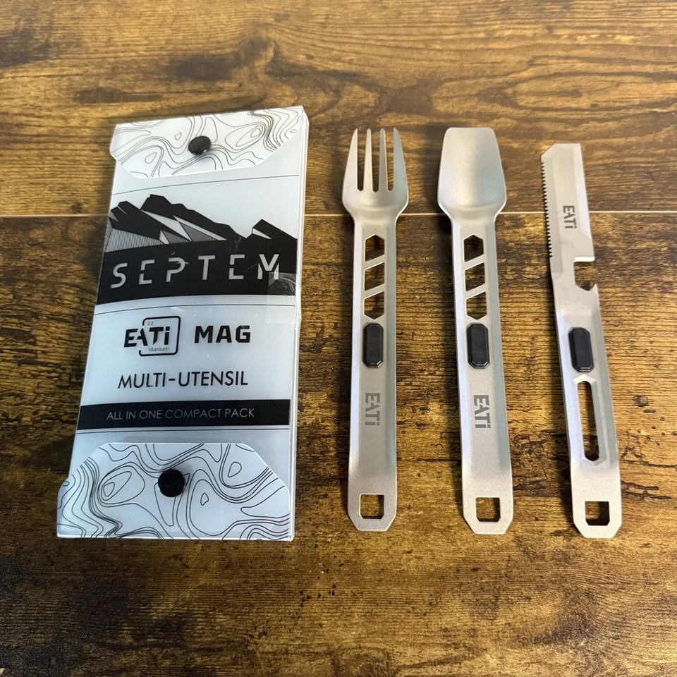 NUEVO - EATI - Mag Titanio - Multi-Utensilio - SEPTEM - Tenedor - Cuchara - Cuchillo Foto 1 de 4