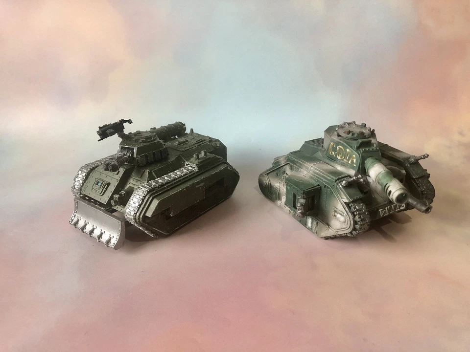 Imperial Guard Astra Militarum Leman Russ and Classic Hellhound battle tanks  - Image 1 of 4