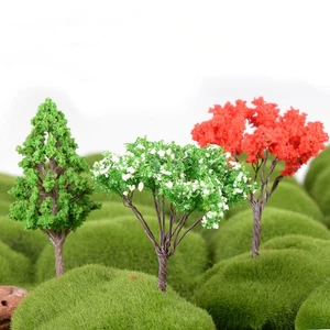 Plastic Flower Ornaments Artificial Tree Miniature Garden Landscaping Decor - Picture 1 of 11