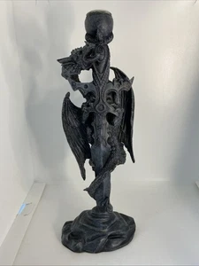 Candelabro medieval dragón sobre espada fantasía gótica oscura - Imagen 1 de 9