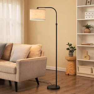 EDISHINE Modern Black Arched Floor Lamp, Metal Standing Arc Lamp with Foot Sw... - Picture 1 of 9