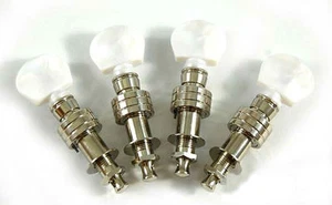 4 string banjo geared machine heads White buttons 4 pieces 328N-BW - Picture 1 of 3