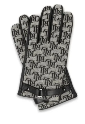 Guantes Ralph Lauren Logo Jacquard Tostado Piel de Oveja Cuero Hebilla Mujer’s Talla Pequeña Foto 1 de 4