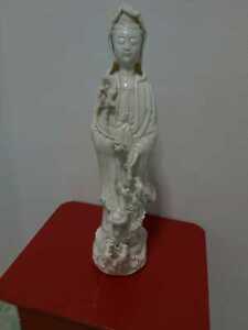 Vintage Blanc de Chine statue porcelain Buddha hand crafted retired circa mid 1900s