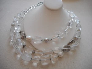 Silpada Sterling Glass Pearl Agate Bead "White Heat" Necklace N1789 757502 - Picture 1 of 11