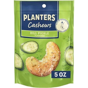 PLANTERS Whole Cashews Dill Pickle Flavored, Party Snacks, 5 Oz Bag - Picture 1 of 6