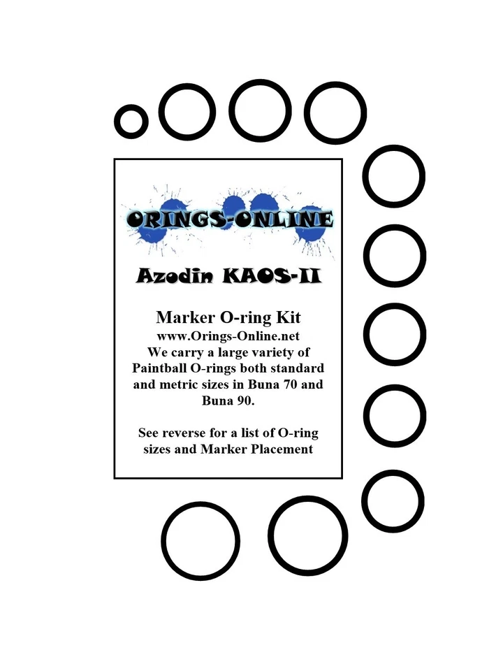ORINGS-ONLINE Azodin KAOS-II / KAOS 2 Paintball Marker O-ring Oring Kit x 4 rebuilds / kits