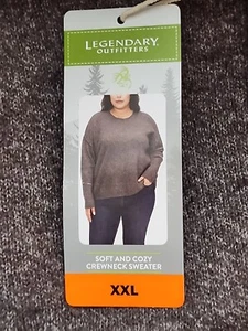 Maglione girocollo donna nuovo con etichette Legendary Outfitters morbido e accogliente marrone taglia XXL - Foto 1 di 10