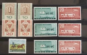 GERMANY 1949 Cpl XF MNH/** Sets, Motiv Stamp on Stamp + 100 Years Stamps , Coach - Picture 1 of 1