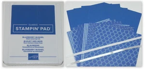 BLUEBERRY BUSHEL IN COLOR INK PAD 6X6 DESIGNER PAPER A2 CARDSTOCK STAMPIN UP - Picture 1 of 1
