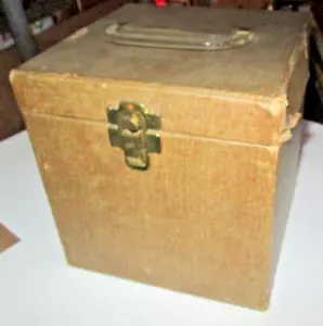 VTG TAN 45 RPM 7" Record Carrying Case Box Holds 80 PLATTER PAK W/ INDEX CARDS - Picture 1 of 8