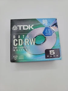 Paquete de 3 CD de datos regrabables TDK CD-RW 1x-4x 700 MB 80 min en blanco - Imagen 1 de 3