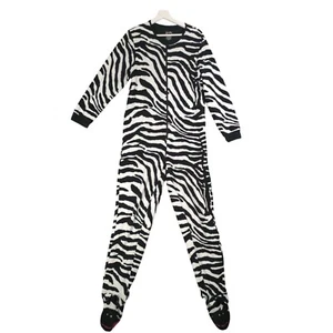 NICK & NORA PJ Cebra Una Pieza Pijama Mujer Talla S Dormir Animal Disfraz Peludo - Imagen 1 de 8