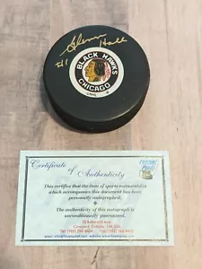 Disco Frozen Pond firmado por Glenn Hall certificado de autenticidad HOF Chicago Blackhawks Red Wings Blues - Imagen 1 de 5