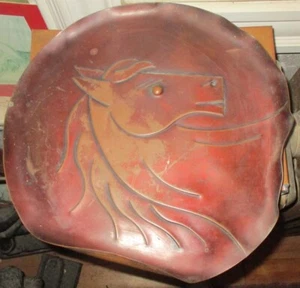 ART DECO HAND HAMMERED COPPER HORSE BUST WALL PLAQUE - Picture 1 of 15