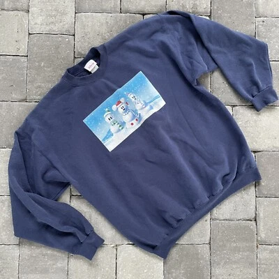 Moletom Vintage Disney Store Mickey Pateta Donald Boneco de Neve Grande - Imagem 1 de 3