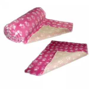 Pink White Paws Vet Bedding NON-SLIP ROLL WHELPING FLEECE DOG PUPPY PRO BED - Picture 1 of 18