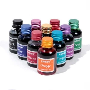 Tinte Füllertinte Schreibtinte für Füllhalter 30ml Tinte im Glas 10 Farben Blau - Bild 1 von 18