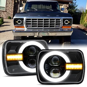 Faros LED 2x6"" 5x7"" haz alto/bajo halo DRL para Ford F-150 F-250 F-350 - Imagen 1 de 10
