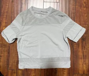 Alo Yoga White Mellow Mesh Boxy Short Sleeve Tee Size Small - Picture 1 of 3