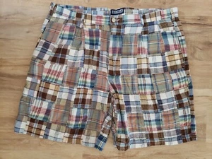 Men's Lands End plaid patchwork shorts size 38 ~EUC~ - Picture 1 of 7