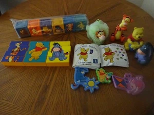 VINTAGE WINNIE THE POOH DEVELOPMENTAL TOYS-SOFT BLOCKS AND BATH TOYS - Picture 1 of 3
