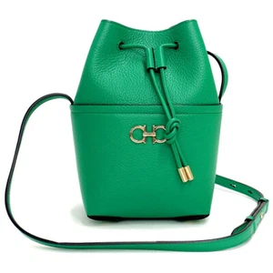 Salvatore Ferragamo Gancini Soft Mini Shoulder Bag Calfskin, Green 212970 - Picture 1 of 11